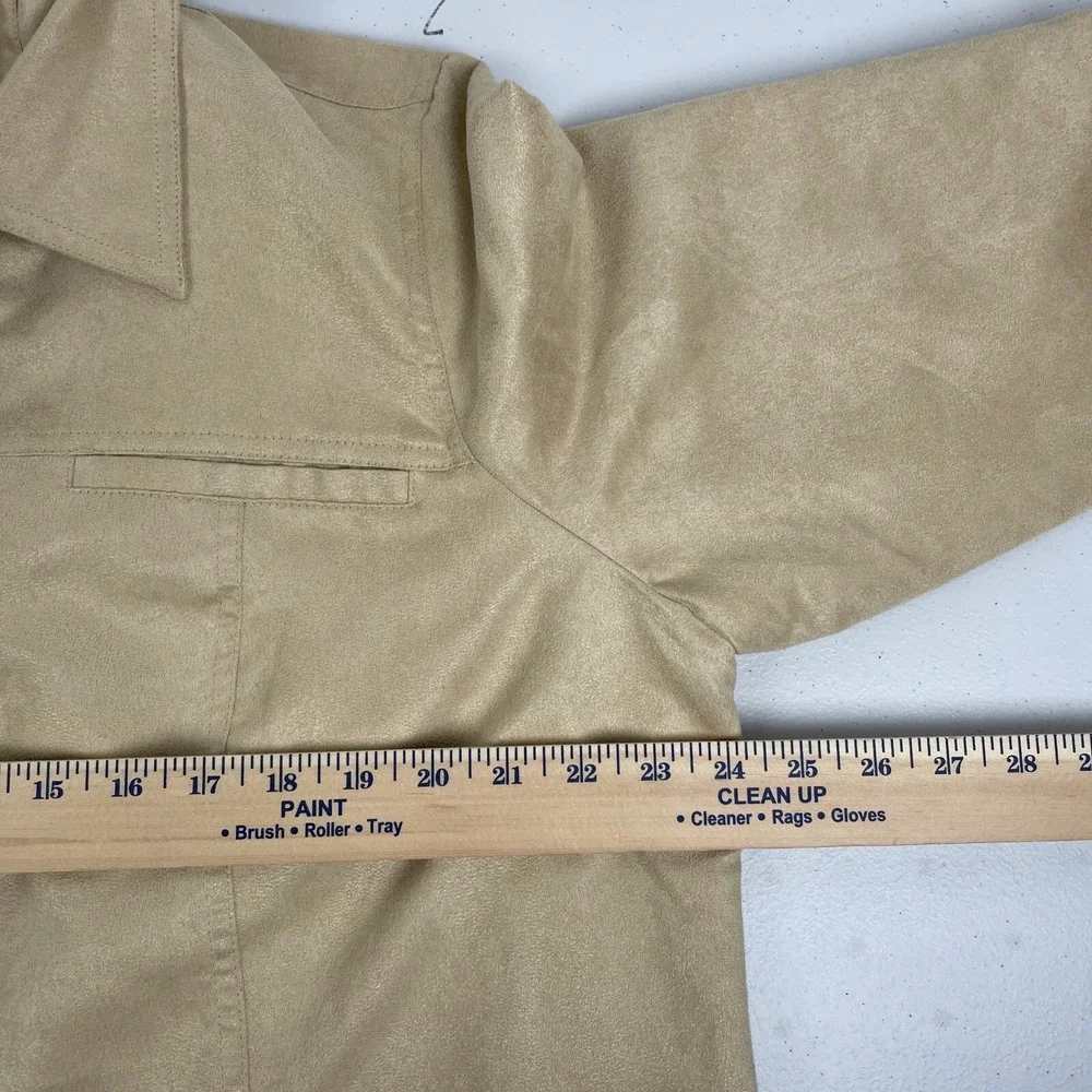 Coldwater Creek Shirt Jacket Shacket Women's Size 18W Beige‎ Snap Up Polyester